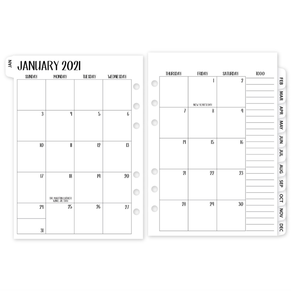 Fits Filofax Agenda 2022 Calendar Insert Refill-all sizes available. - Picture 3 of 10